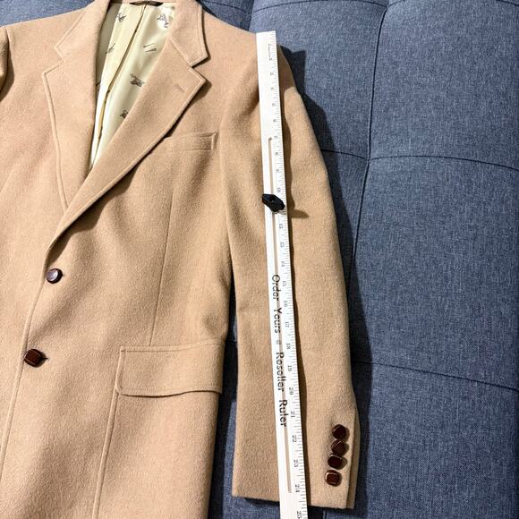 Vintage Cricketeer Sport Coat Men 42R* Tan Union Made In USA Wooden Buttons - Picture 5 of 9